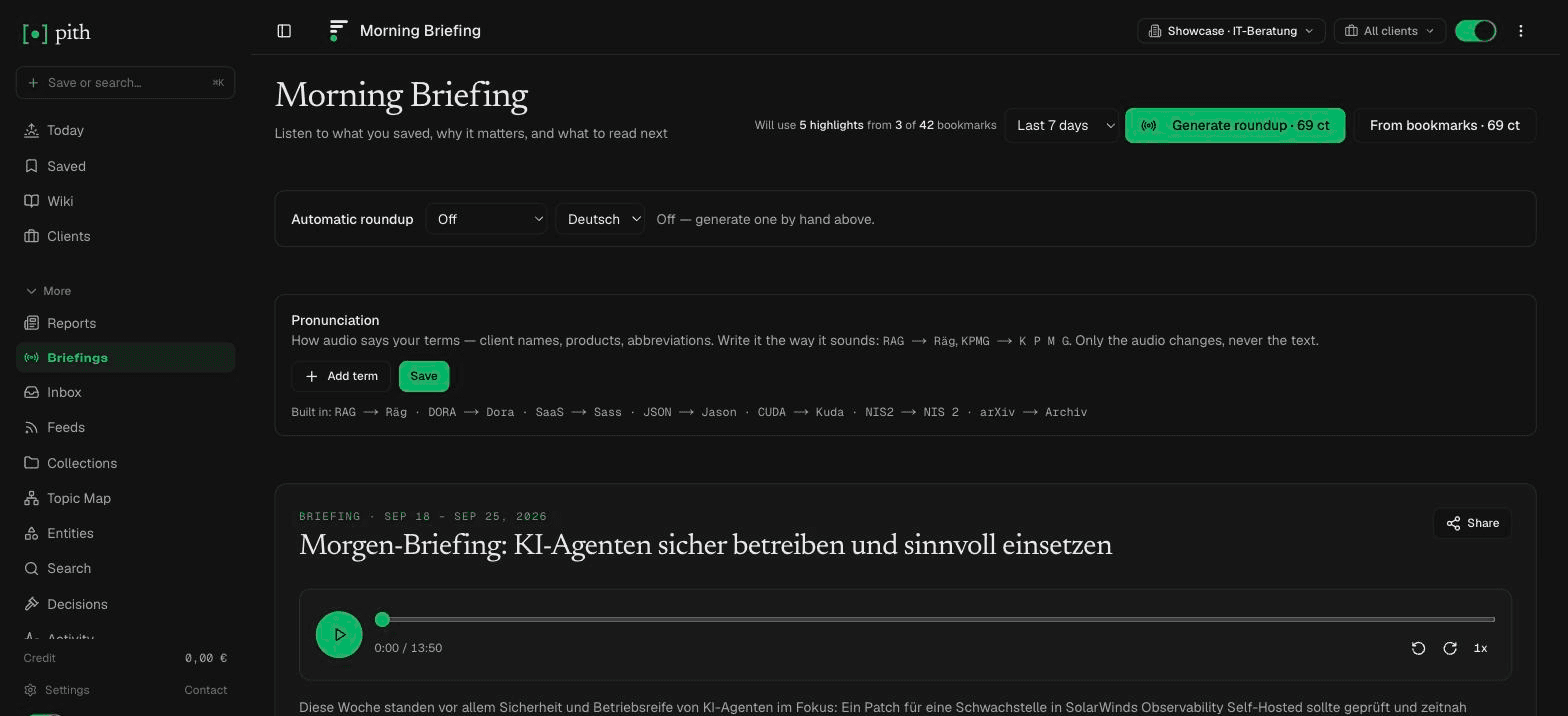 10-minute audio briefing