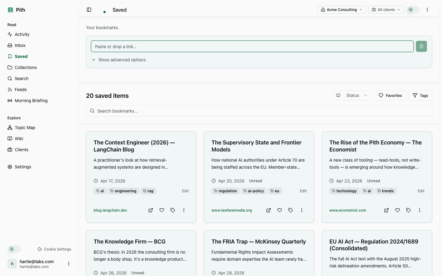 Screenshot · /saved + browser-extension popup
